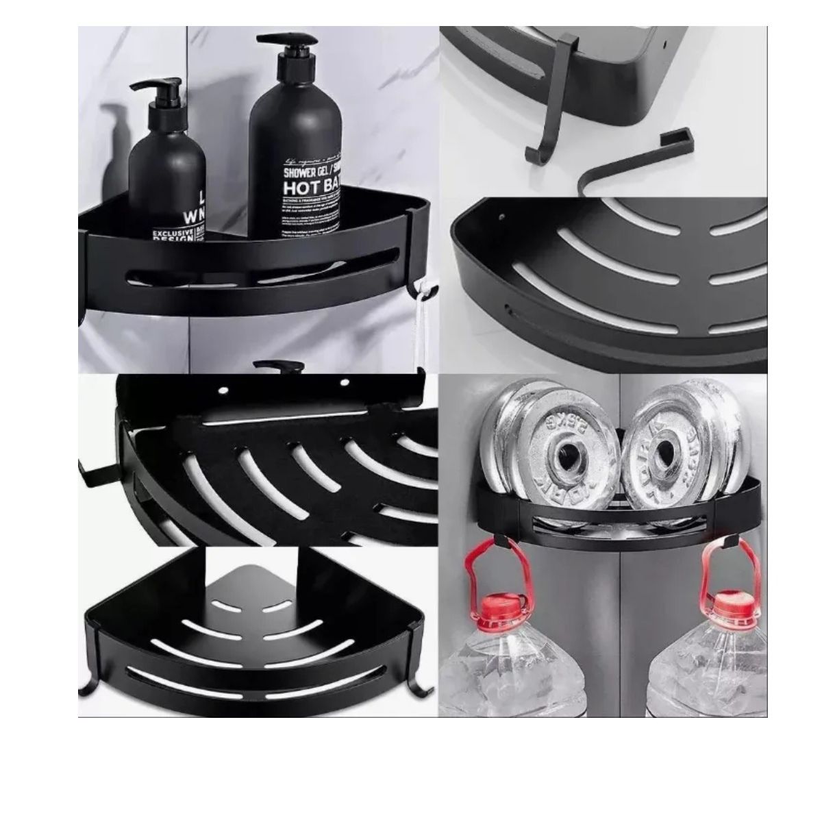 GENERICO - Organizadores Para Duchas Repisa Accesorios Para Baño Negro Labg