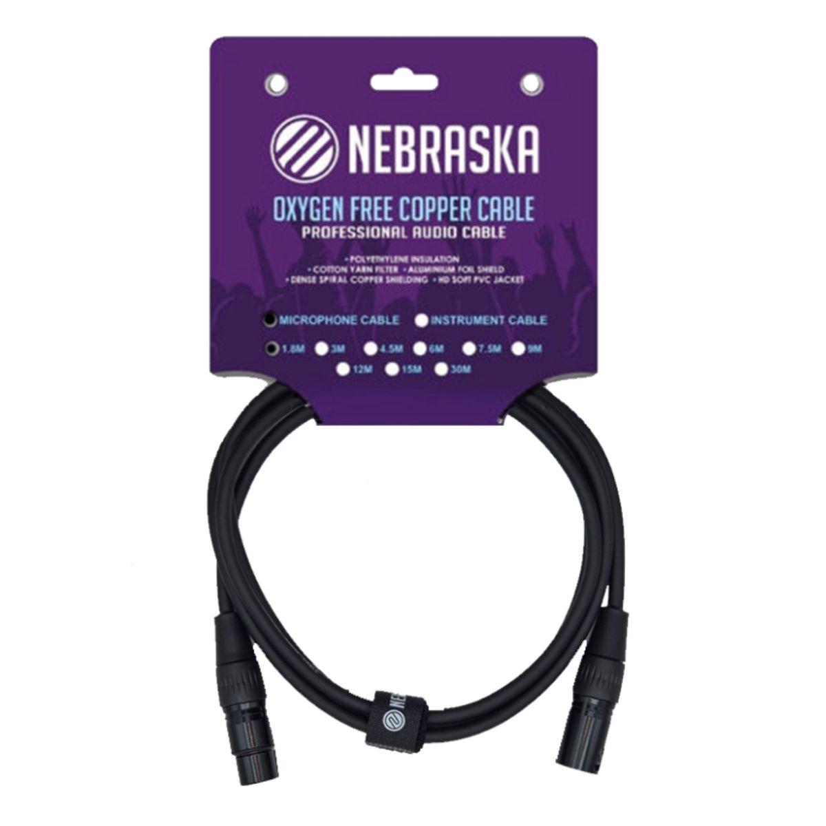 GENERICO - Cable De Microfono XLR 1.8 Metros Nebraska MXF 1.8