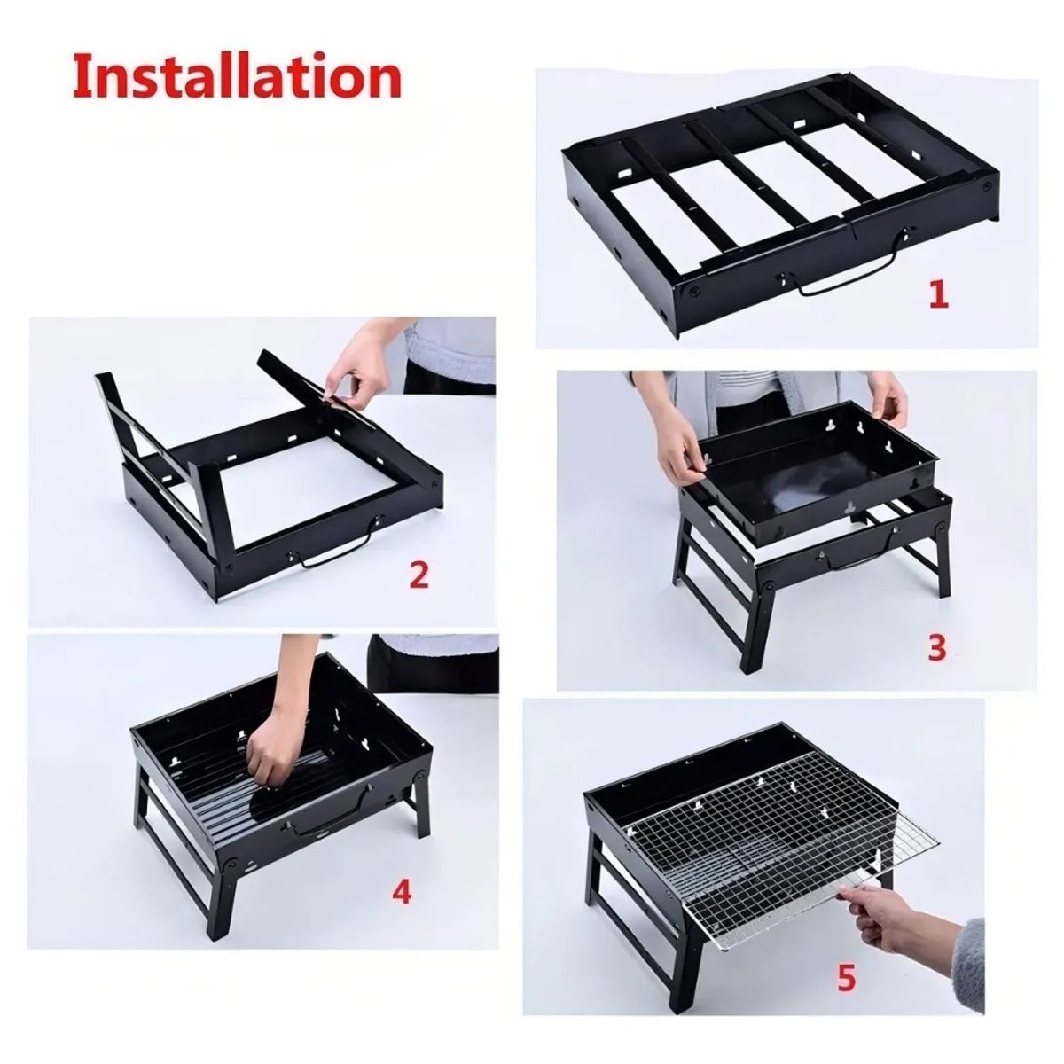 GENERICO - Parrillera Portátil Plegable de Carbón para Asados