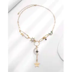 GENERICO - Collar dorado ESTRELLAS Y LUNAS