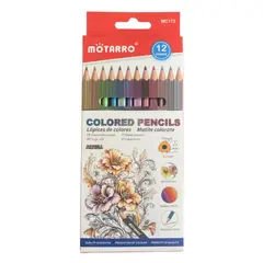MOTARRO - Estuche 12 lápices de colores Metalizados -