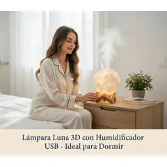 MOVI - Lámpara Humidificador con Forma de Luna 3D USB - Luz Nocturna LED con Niebla Fría Aromaterapia