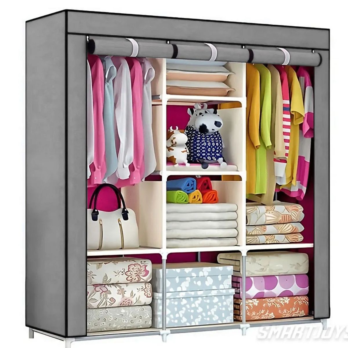 GENERICO - Closet Ancho 8 Espacios de Metal + Forro