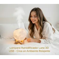 MOVI - Humidificador con Forma de Luna 3D USB - Luz Nocturna LED con Niebla Fría Aromaterapia