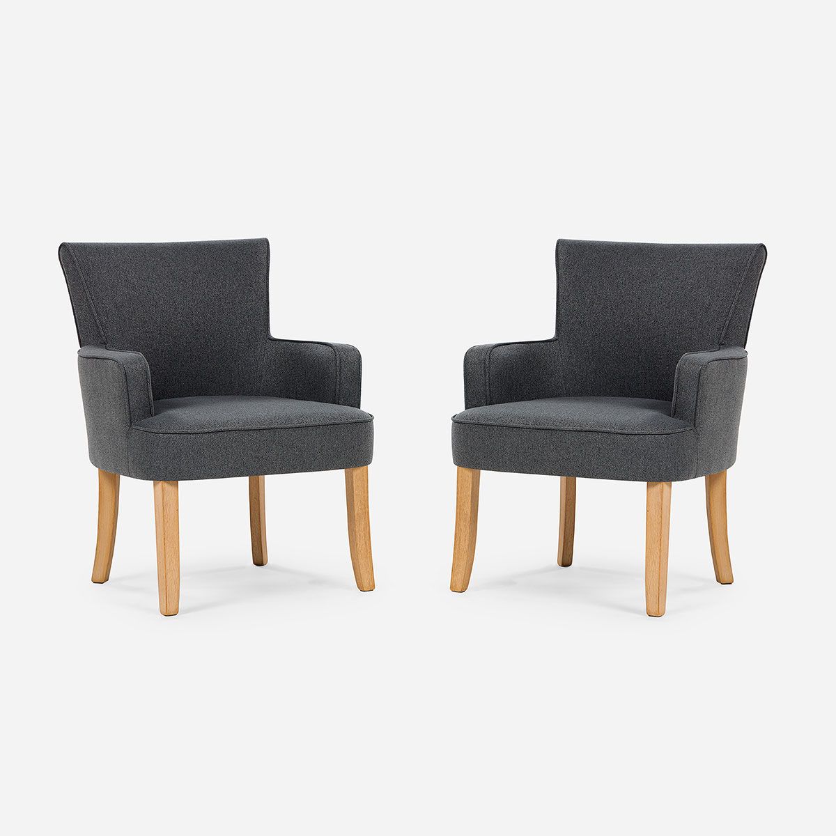 ROSEN - Set 2 Poltronas Emily II Tela Grafito