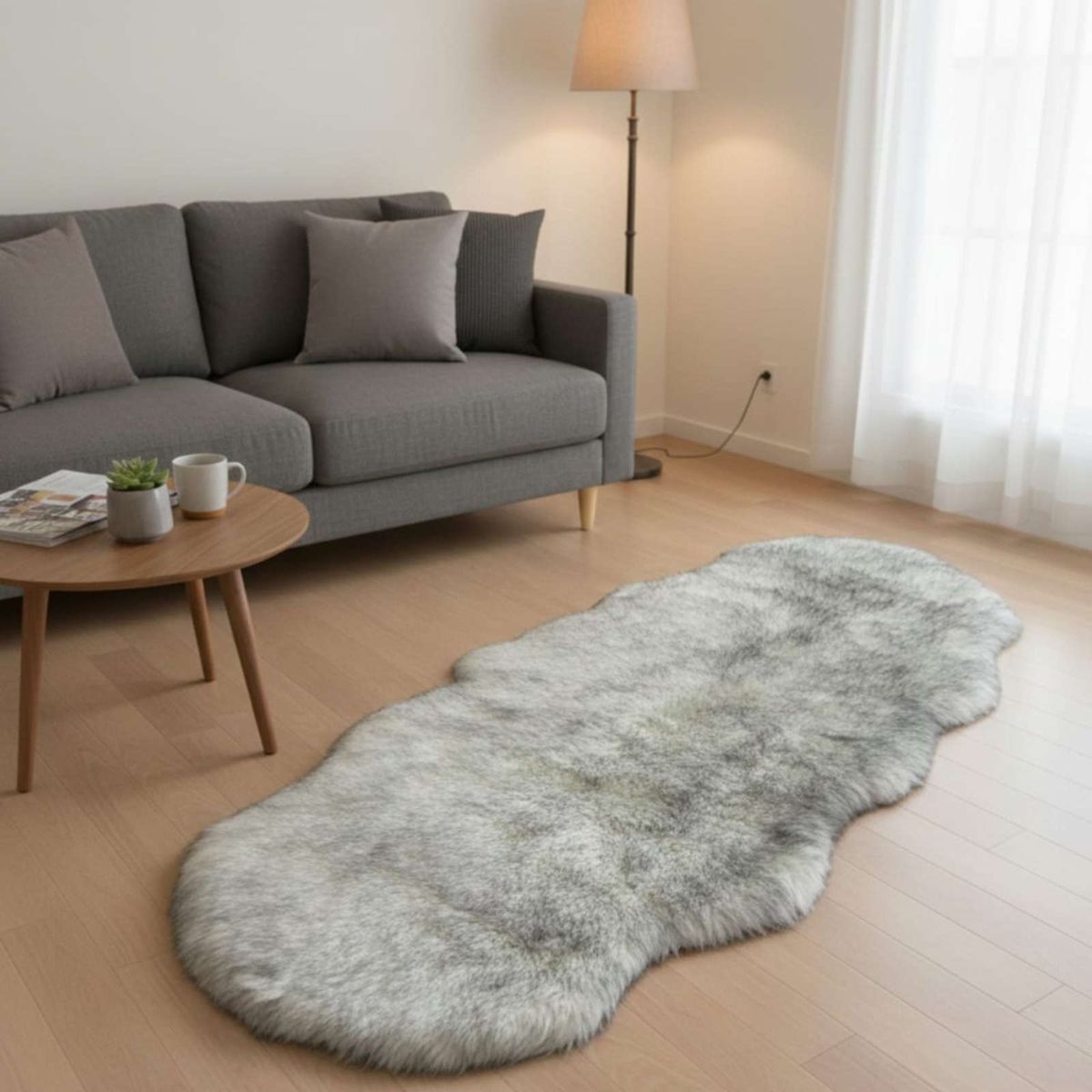 GENERICO - Bajada de Cama Pelo de Oveja Sintetico Ultra Soft