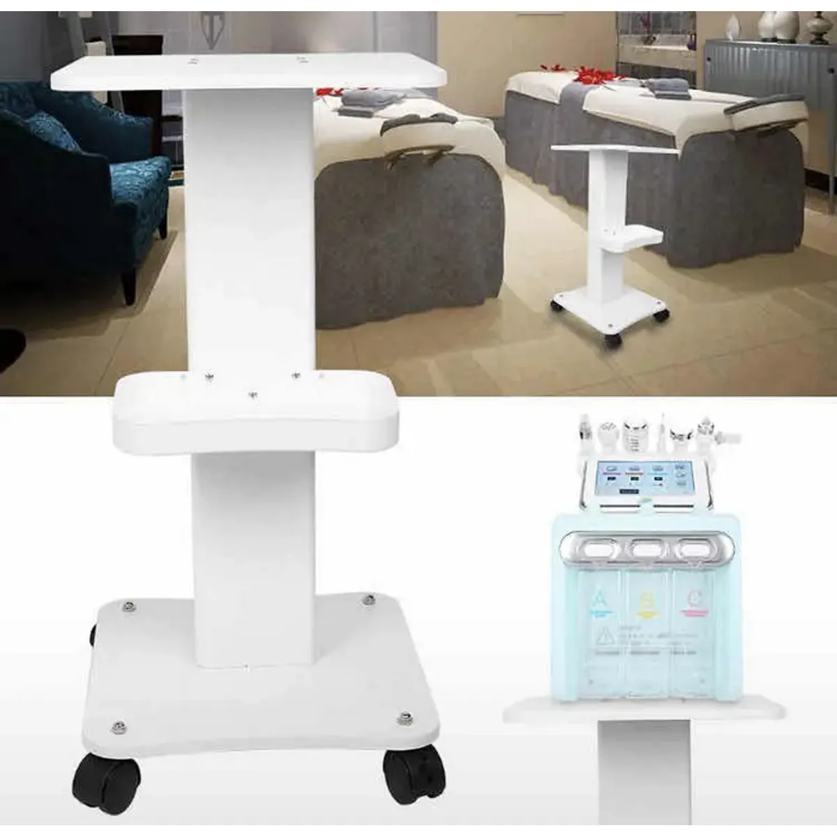 GENERICO - Carro Multifuncional Carrito Para Equipos Medicos Blanco