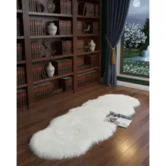 GENERICO - Bajada de Cama Pelo de Oveja Sintetico Ultra Soft