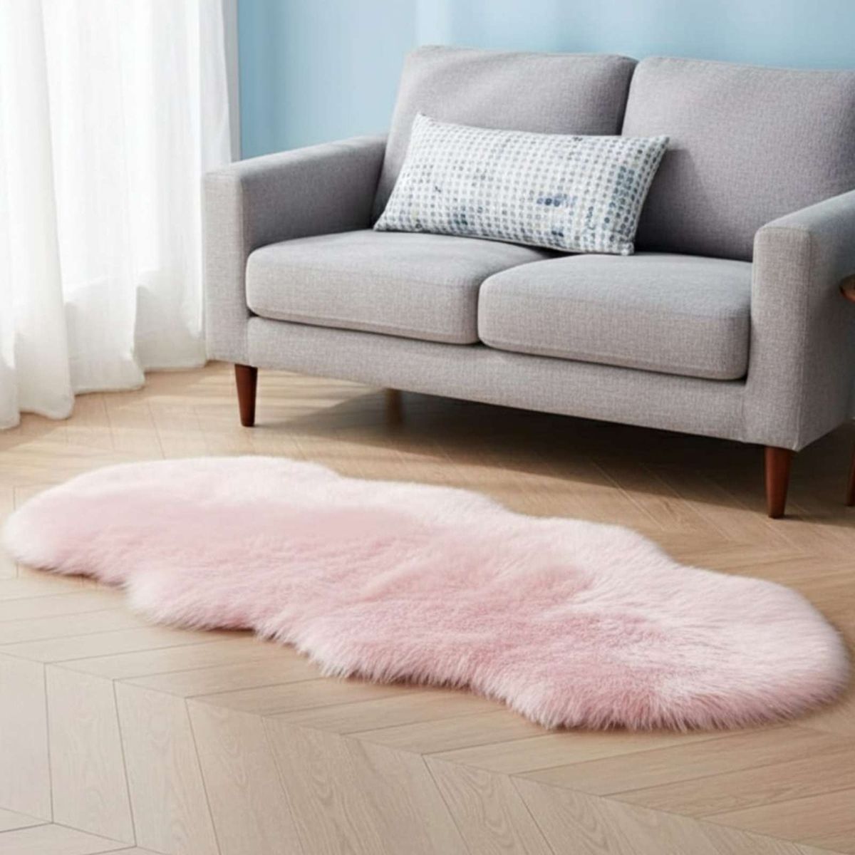 GENERICO - Bajada de Cama Pelo de Oveja Sintetico Ultra Soft