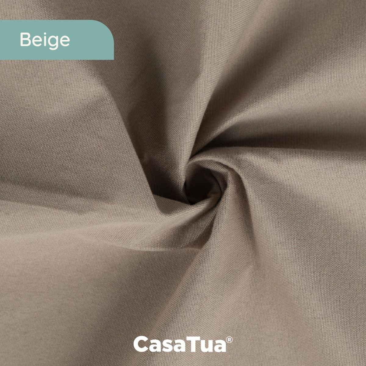 CASATUA - Cortina Blackout 100% Casatua Set 2 Paños 160x135cm Engomada - Beige