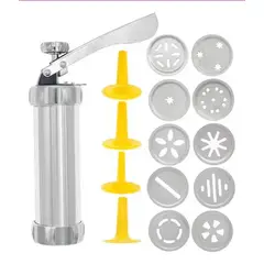 GENERICO - Pistola Metálica Para Galletas Y Churros Con Accesorios