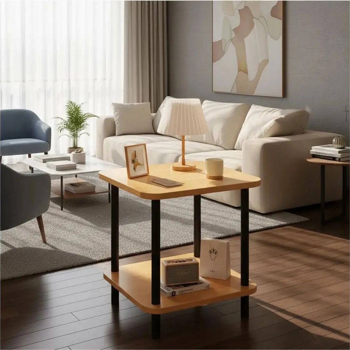 GENERICO - Mesa de Centro Minimalista de Madera Sala de Estar Auxiliar Mesa