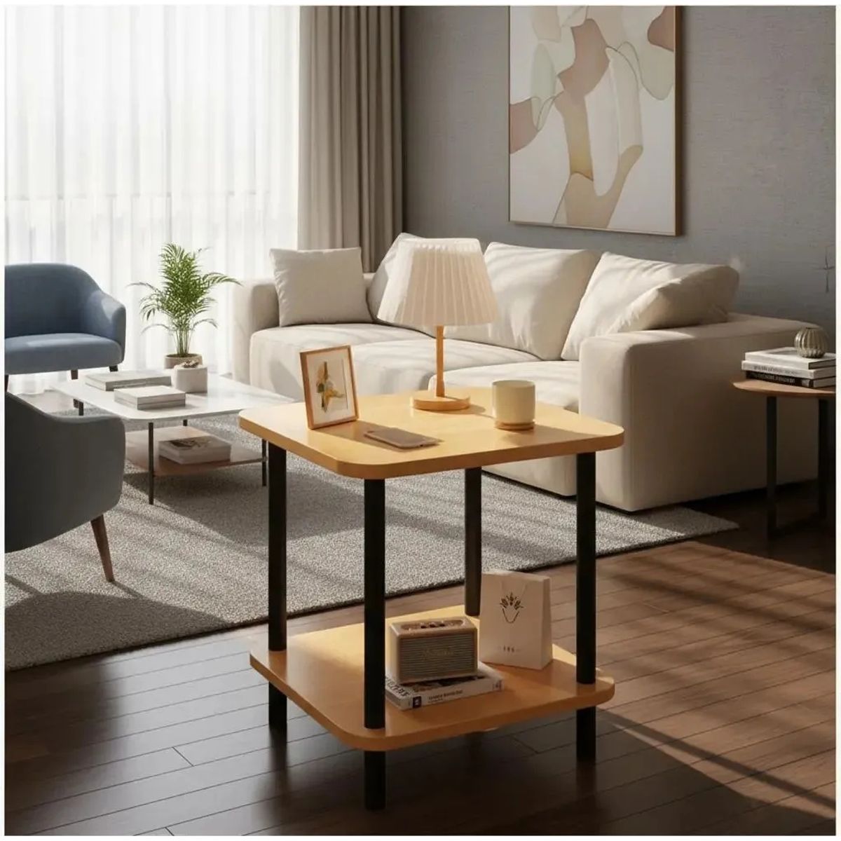 GENERICO - Mesa de Centro Minimalista de Madera Sala de Estar Auxiliar Mesa