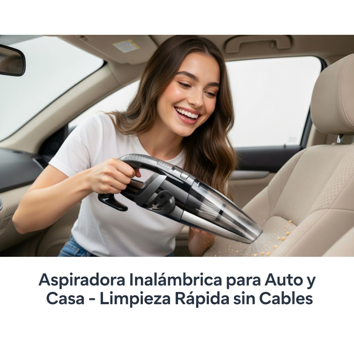 MOVI - Aspiradora Inalámbrica para Auto y Casa Portátil Potente y Recargable Aspiradora de Mano 2 en 1