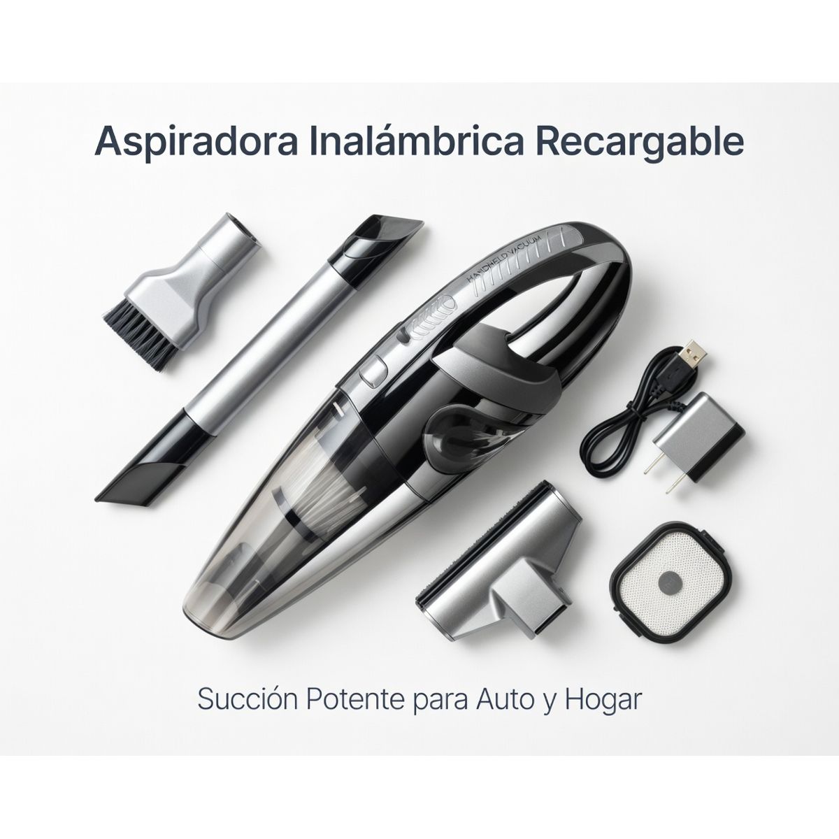MOVI - Aspiradora Inalámbrica para Auto y Casa Portátil Potente y Recargable Aspiradora de Mano 2 en 1