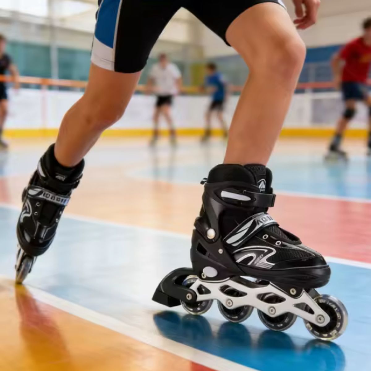 GENERICO - Patines Lineales Negros Talla Ajustable M 33 AL 36 Para Niños