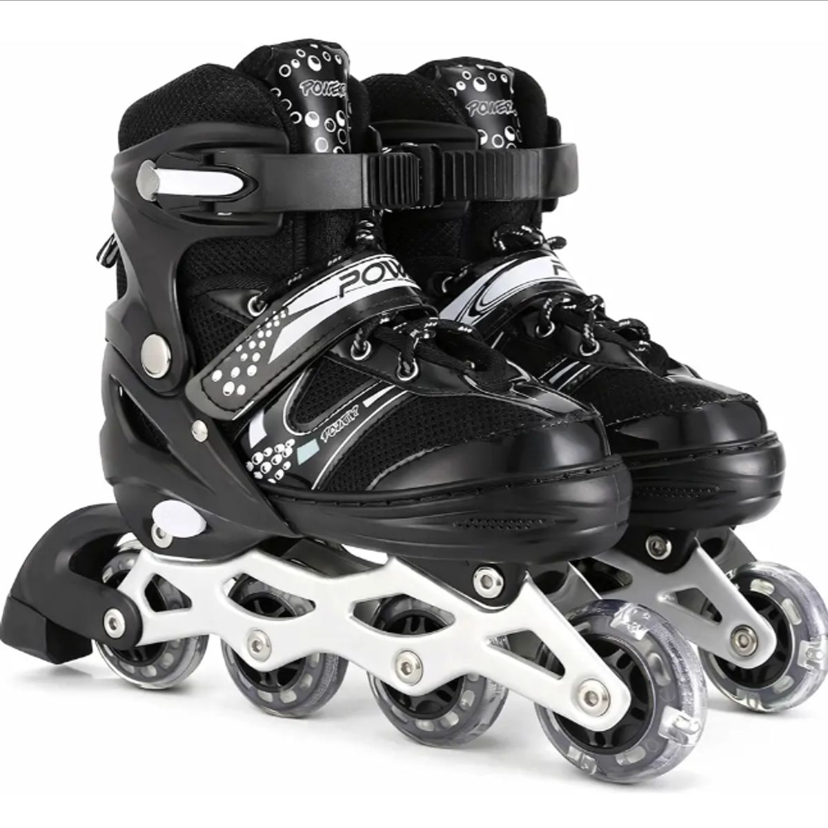 GENERICO - Patines Lineales Negros Talla Ajustable M 33 AL 36 Para Niños