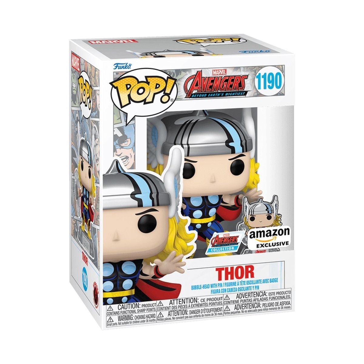 FUNKO - Funko Pop Marvel Avengers Thor 1190 + Pin