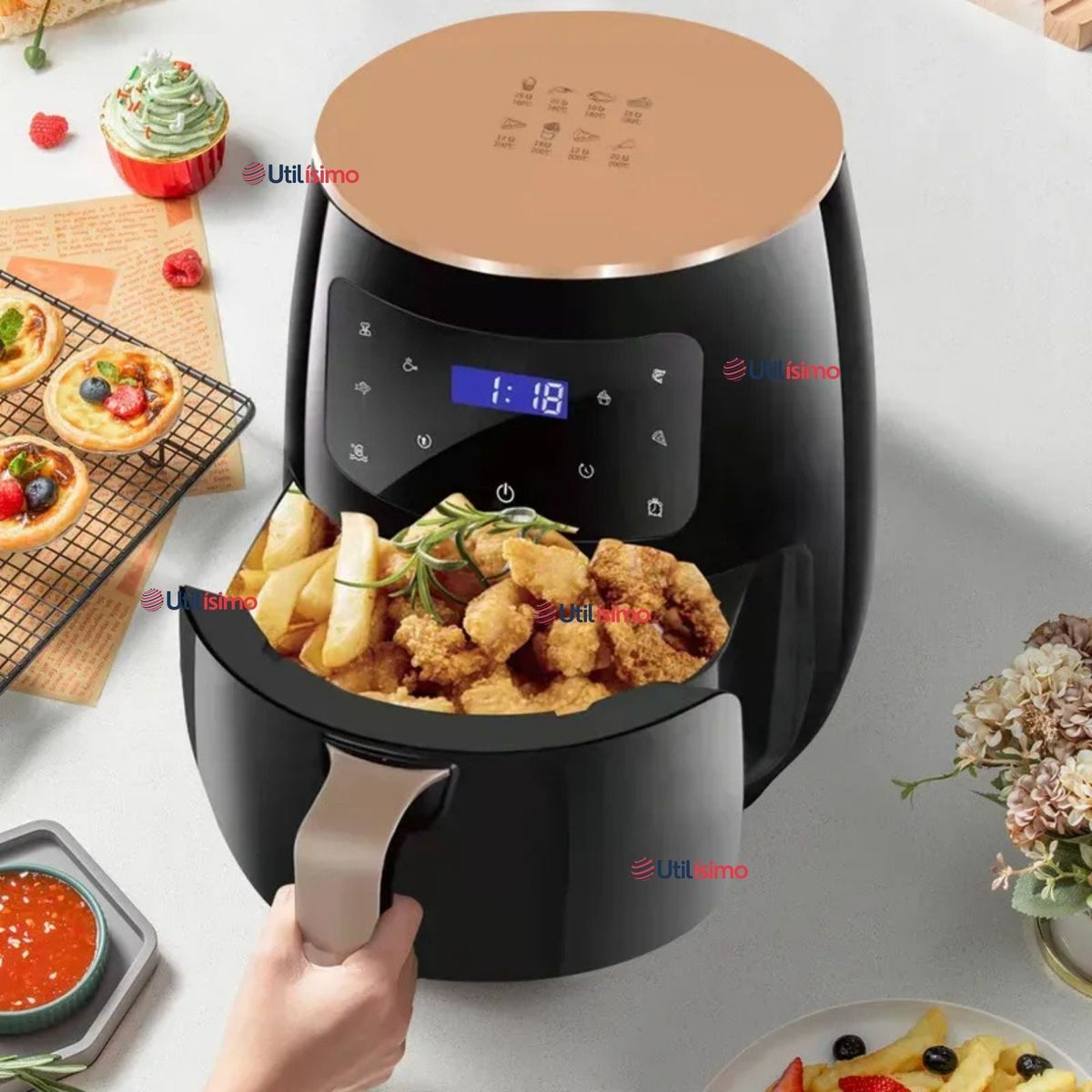 LINE - Freidora De Aire Digital 6 Litros 2400W Air Fryer Premium