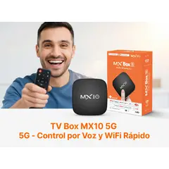 MOVI - TV Box MX10 5G con Magic TV Incluido - Android TV Box 4K UHD, WiFi 5G, Streaming y Control por Voz