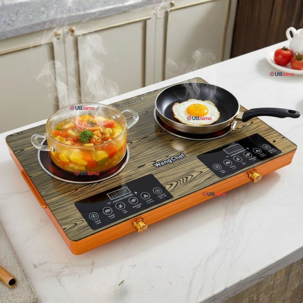 LINE - Cocina Cocinilla Eléctrica 3500w Encimera 2 Platos Portátil