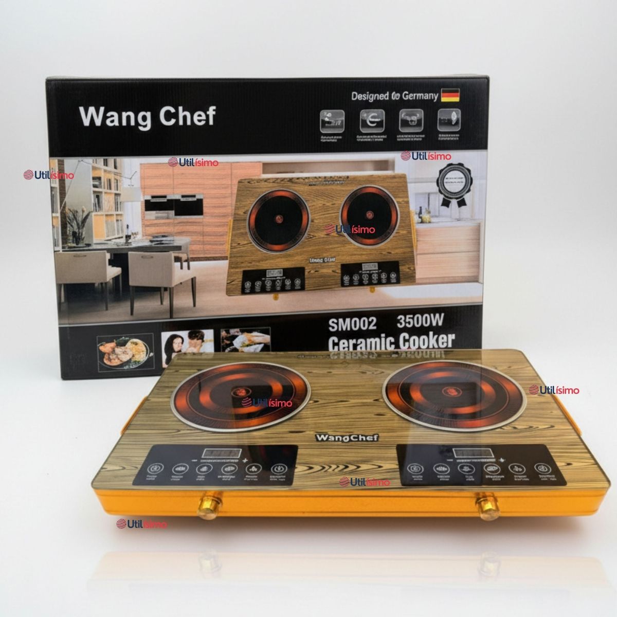 LINE - Cocina Cocinilla Eléctrica 3500w Encimera 2 Platos Portátil