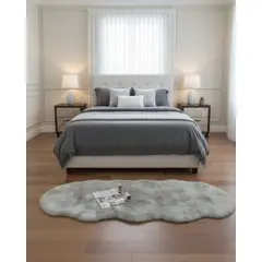 GENERICO - Alfombra Bajada de Cama Elegante Pelo Largo Sintetico