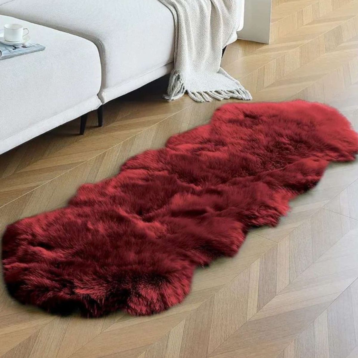 GENERICO - Set de 2 Alfombra Bajada de Cama Elegante Pelo Largo Sintetico