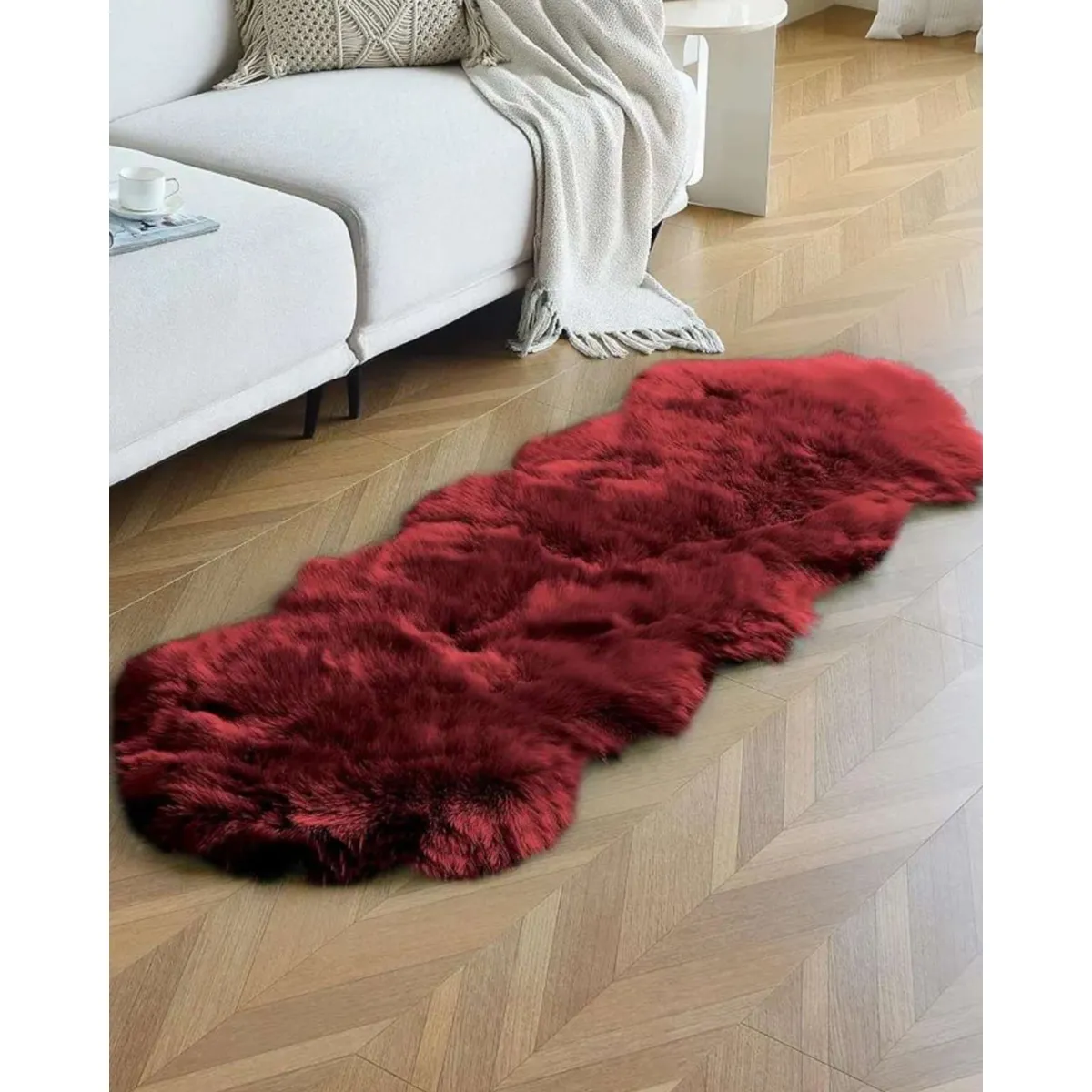 GENERICO - Set de 2 Alfombra Bajada de Cama Elegante Pelo Largo Sintetico