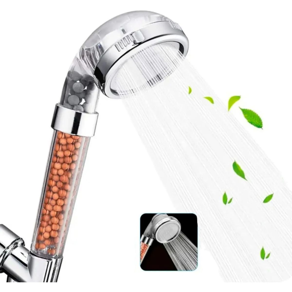 GENERICO - Eco Ducha Spa Cabezal para Ducha Teléfono Mango Filtrador Transparente