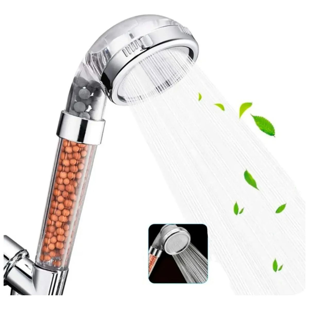 GENERICO - Eco Ducha Spa Cabezal para Ducha Teléfono Mango Filtrador Transparente