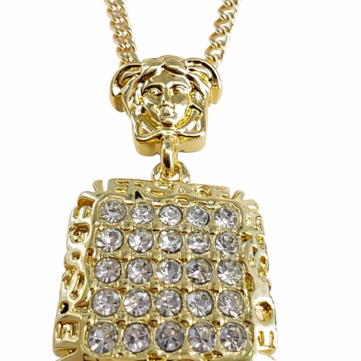 GENERICO - Collar con dije y cadena chapado en oro 18K