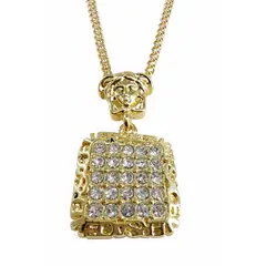 GENERICO - Collar con dije y cadena chapado en oro 18K