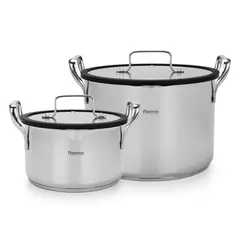 FISSMAN - Set Ollas Con Colador Fabia 6.2 + 2.5 Litros 4 Piezas -