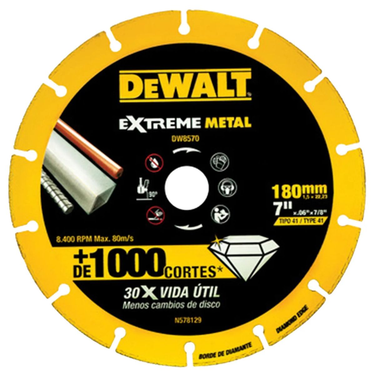 DEWALT - Disco Corte Diamantado 7” Metal Dewalt DW8570