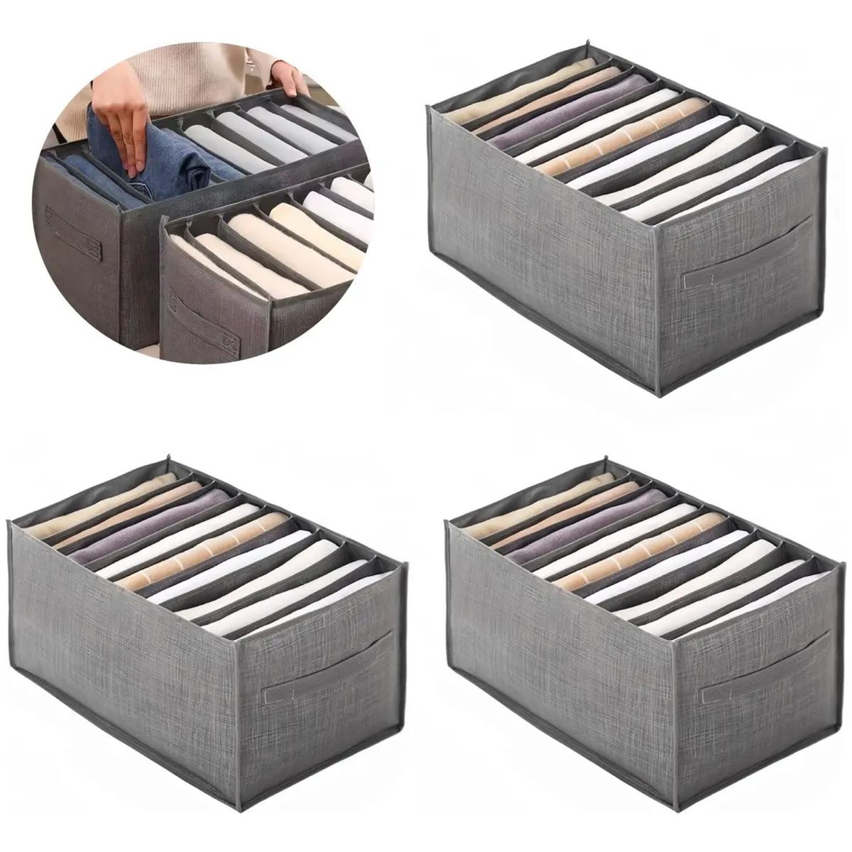 VIDA BUENAS - Pack X3 Organizador De Ropa 9 Divisores Interior Ropa
