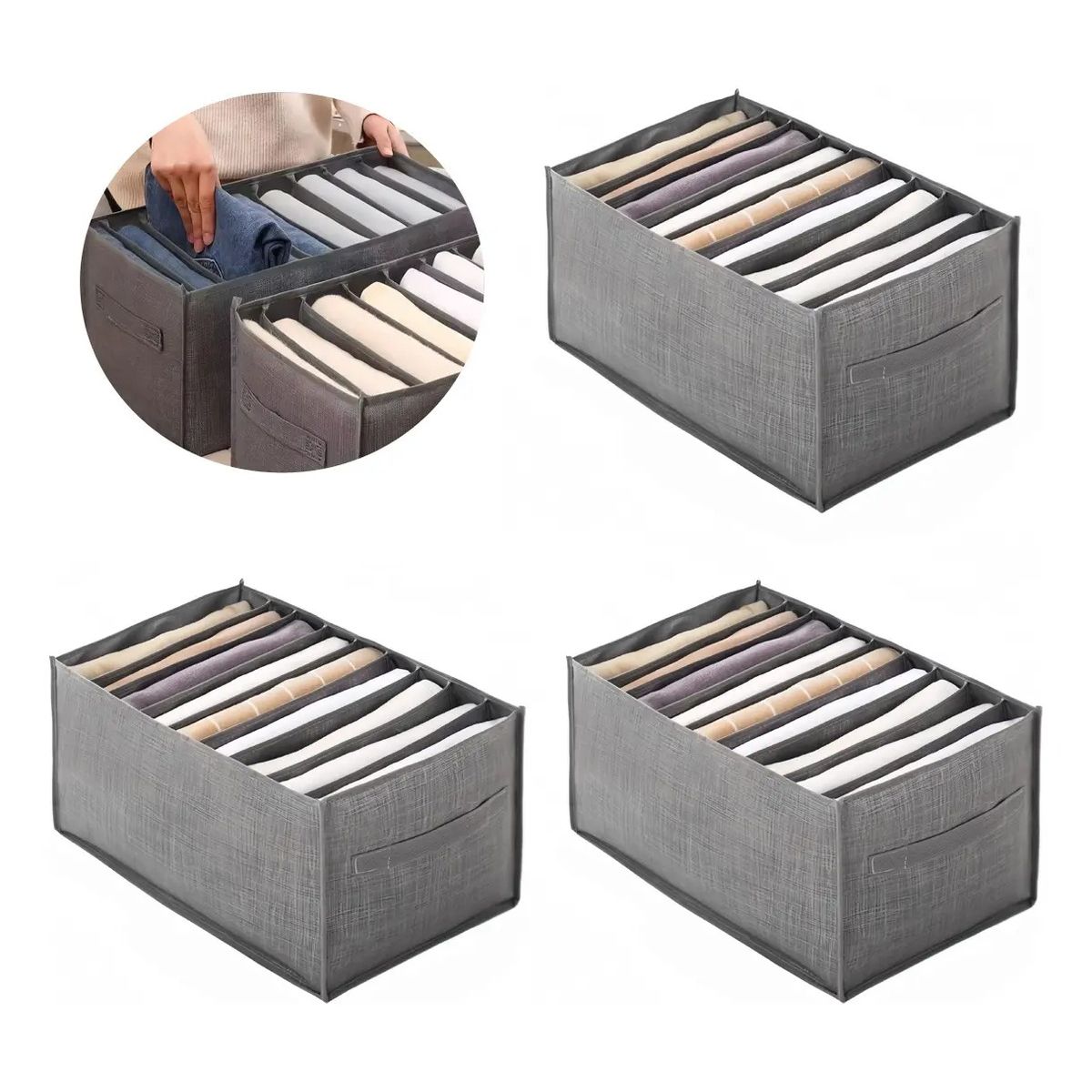 VIDA BUENAS - Pack X3 Organizador De Ropa 9 Divisores Interior Ropa