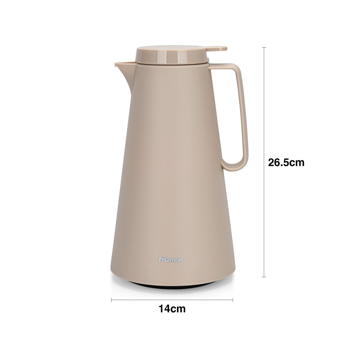 FISSMAN - Thermo Jarra 1000 ml Beige con revestimiento de vidrio - Fissman