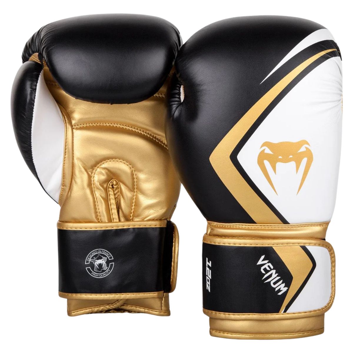 VENUM - GUANTES DE BOXEO PRO VENUM CONTENDER 2.0 BLACK GOLD CUERO 12 OZ