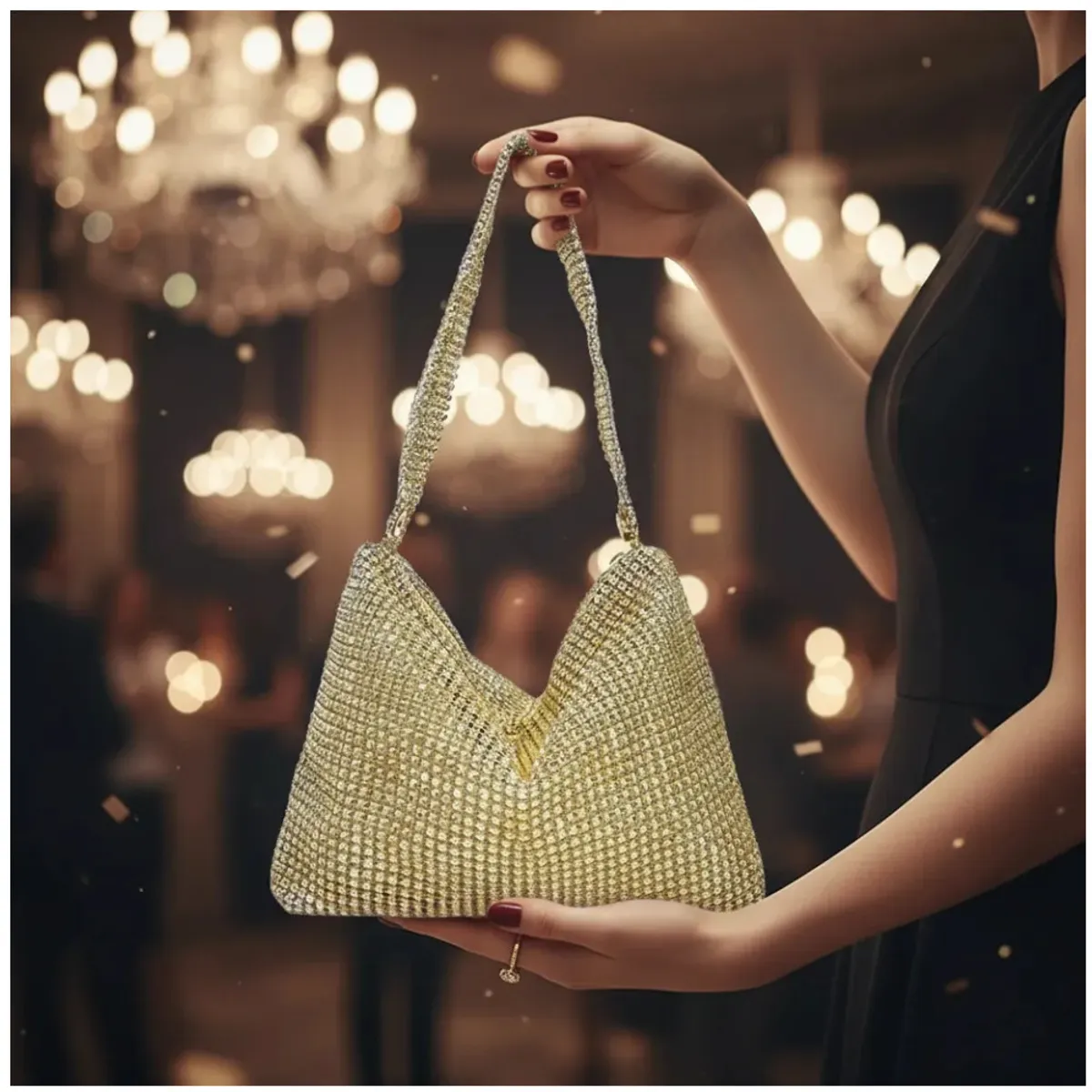 KUANGYE - Bolso Cartera De Fiesta Brillante Para Mujer Elegante