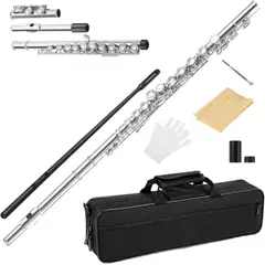 KUANGYE - 16 Teclas C Flauta Instrumento Agujero Cerrado Para Principiantes Con Estuche De Transporte