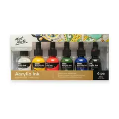 MONT MARTE - Set 6 Tintas Acrílicas Premium 20ml Colores Esenciales