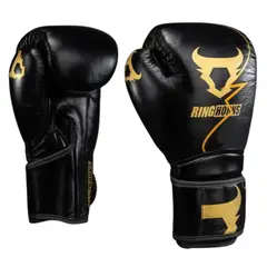 VENUM - GUANTES DE BOXEO PROFESIONAL RINGHORNS BLACK GOLD 14 OZ