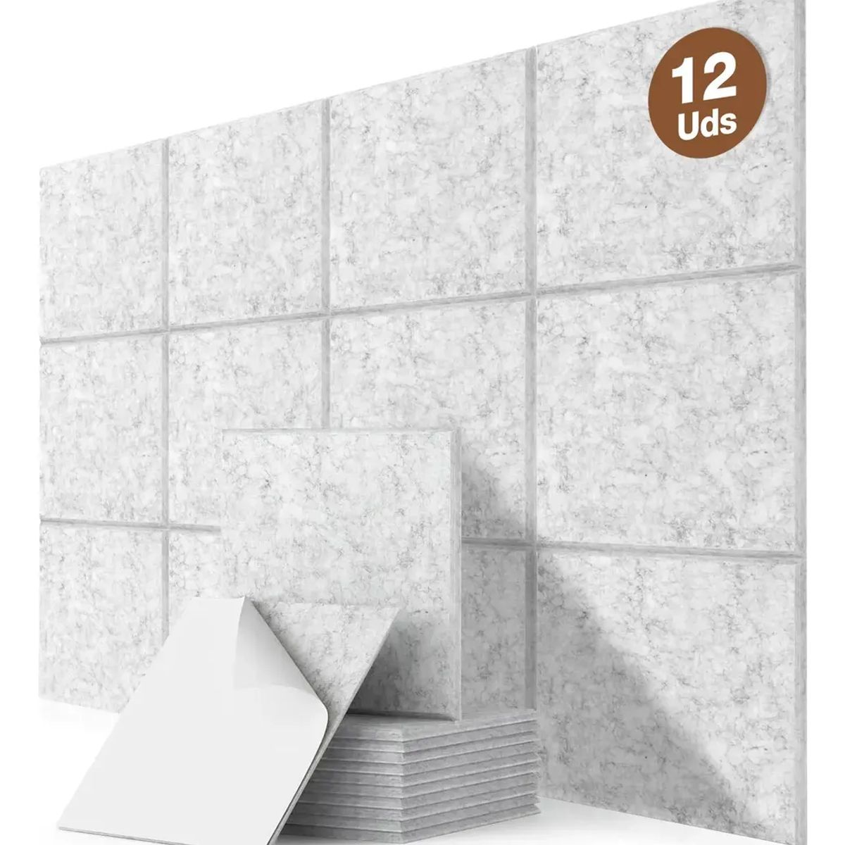 UMEXUS - Paneles Acústicos Cuadrados 30x30 Autoadhesivos, 12 Piezas