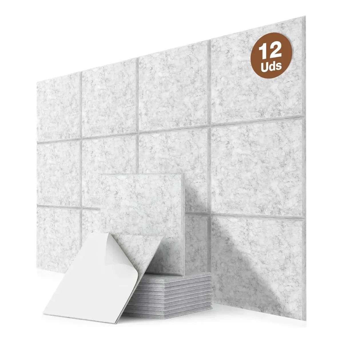 UMEXUS - Paneles Acústicos Cuadrados 30x30 Autoadhesivos, 12 Piezas