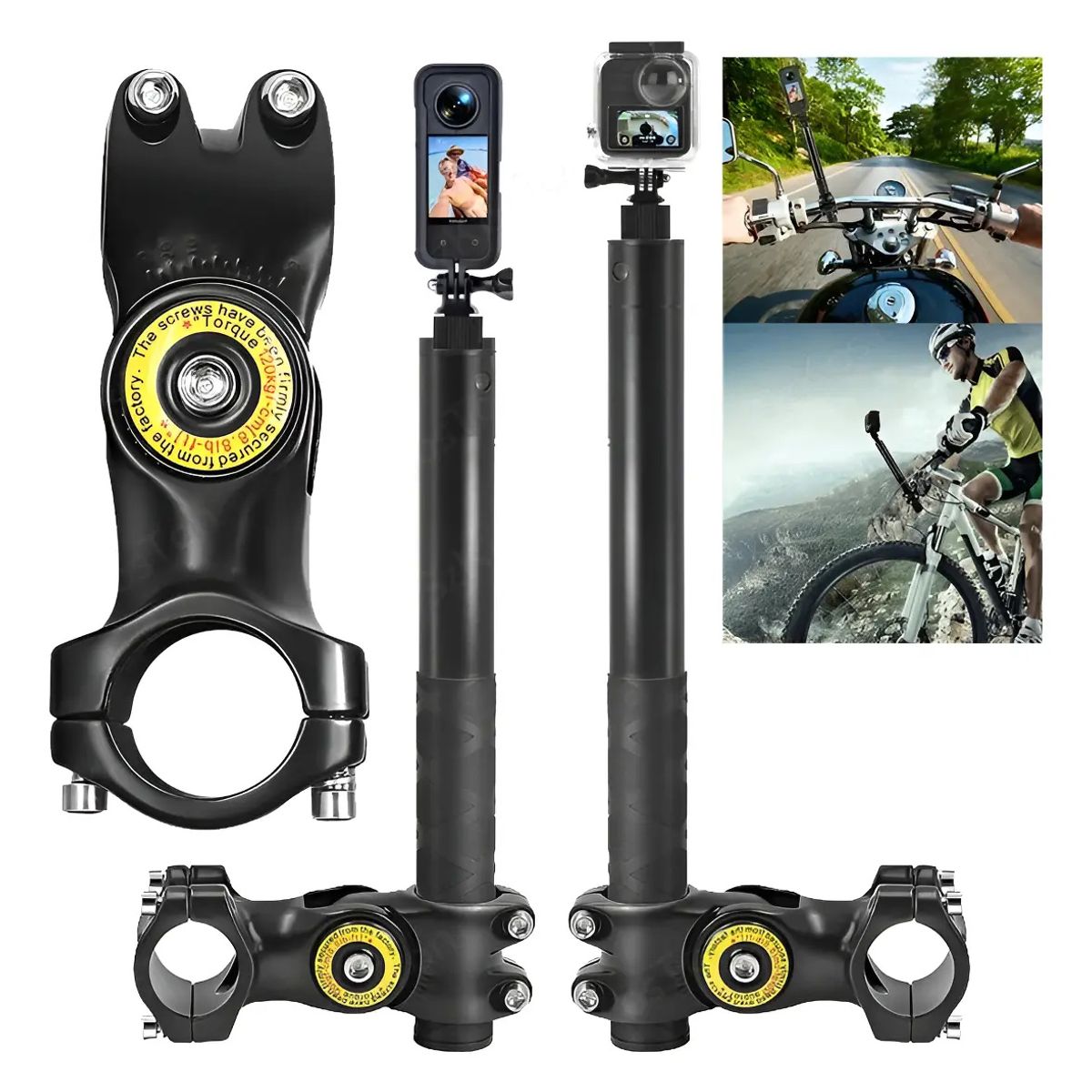 KUANGYE - Extensión De Soporte Moto Camara Para Insta360 Para Gopro