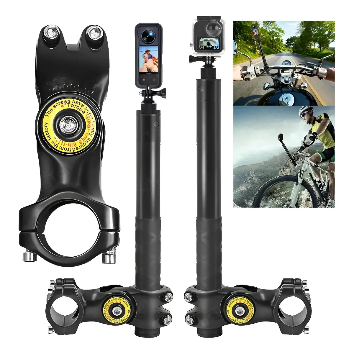 KUANGYE - Extensión De Soporte Moto Camara Para Insta360 Para Gopro