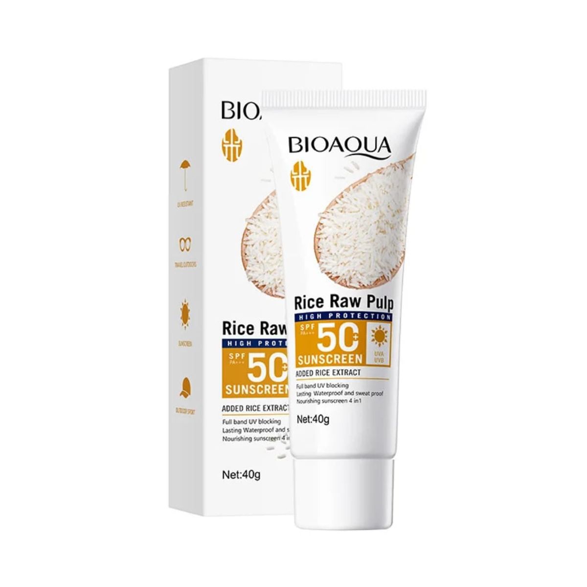 GENERICO - Crema Facial Pulpa De Arroz  Resistente Al Agua 40g Protector UV
