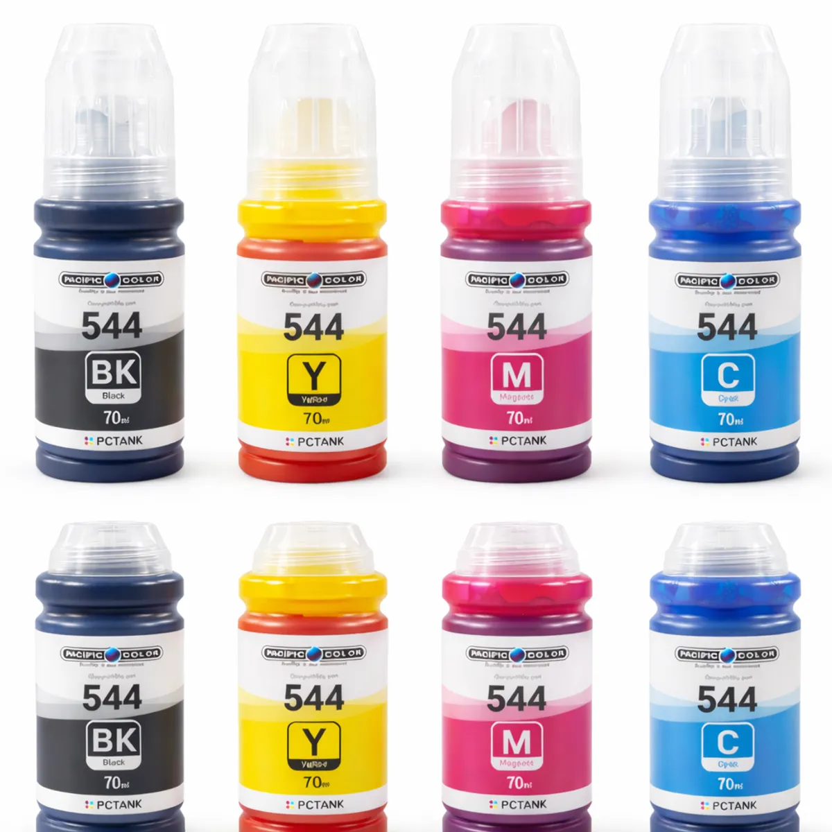 PACIFIC COLOR - Pack 8 Tintas Alternativa/t544 Compatible L3110 L3210 L3250