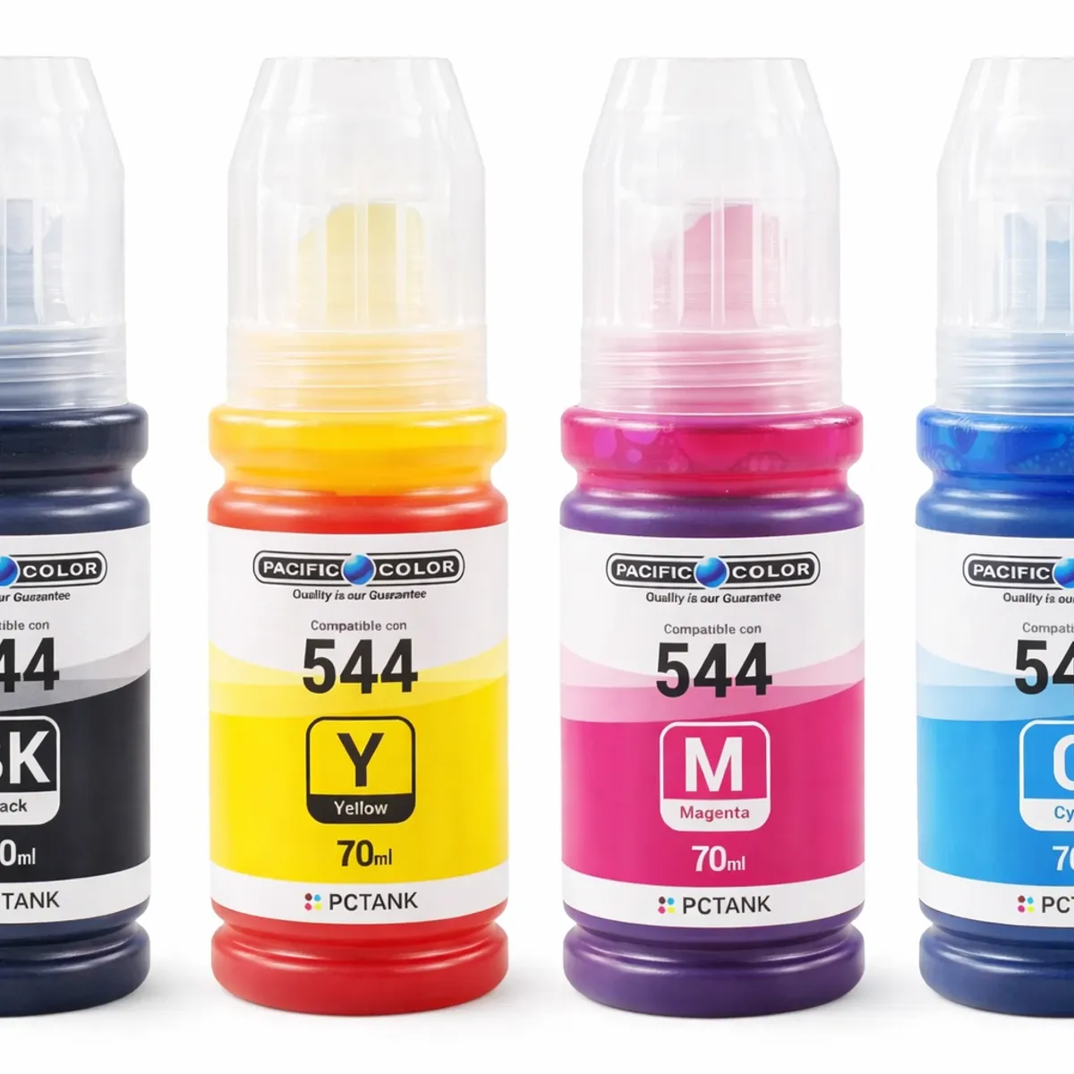 PACIFIC COLOR - Pack 8 Tintas Alternativa/t544 Compatible L3110 L3210 L3250